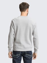 Sweatshirt mit Logo-Badge - offwhite navy stripe structure - Auschnitt Model-Rückansicht
