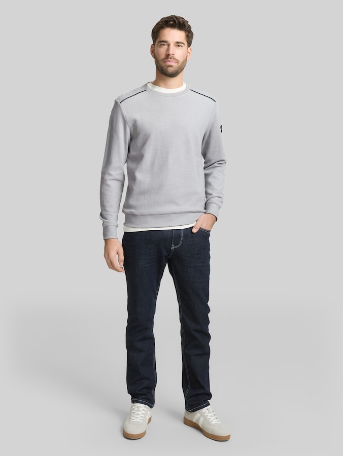 Sweat-shirt avec badge logo par Men, offwhite navy stripe structure