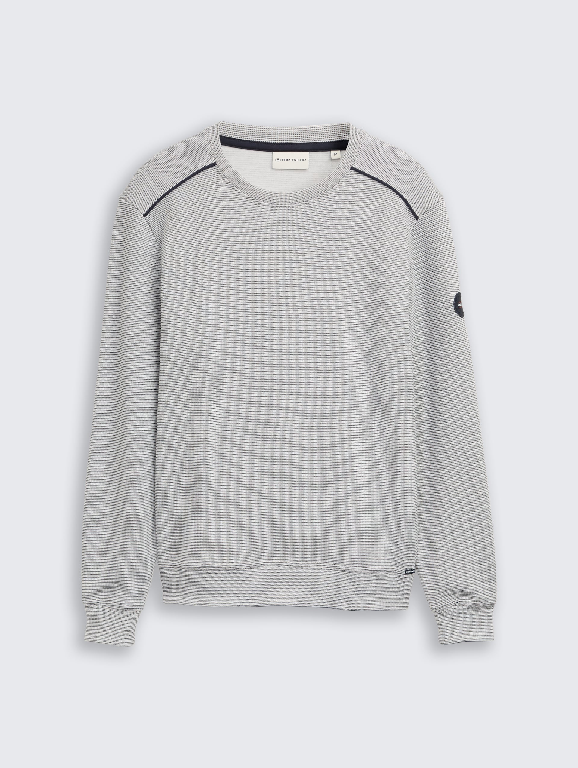 Sweatshirt mit Logo-Badge - offwhite navy stripe structure - Vorder-Produkt-Ansicht