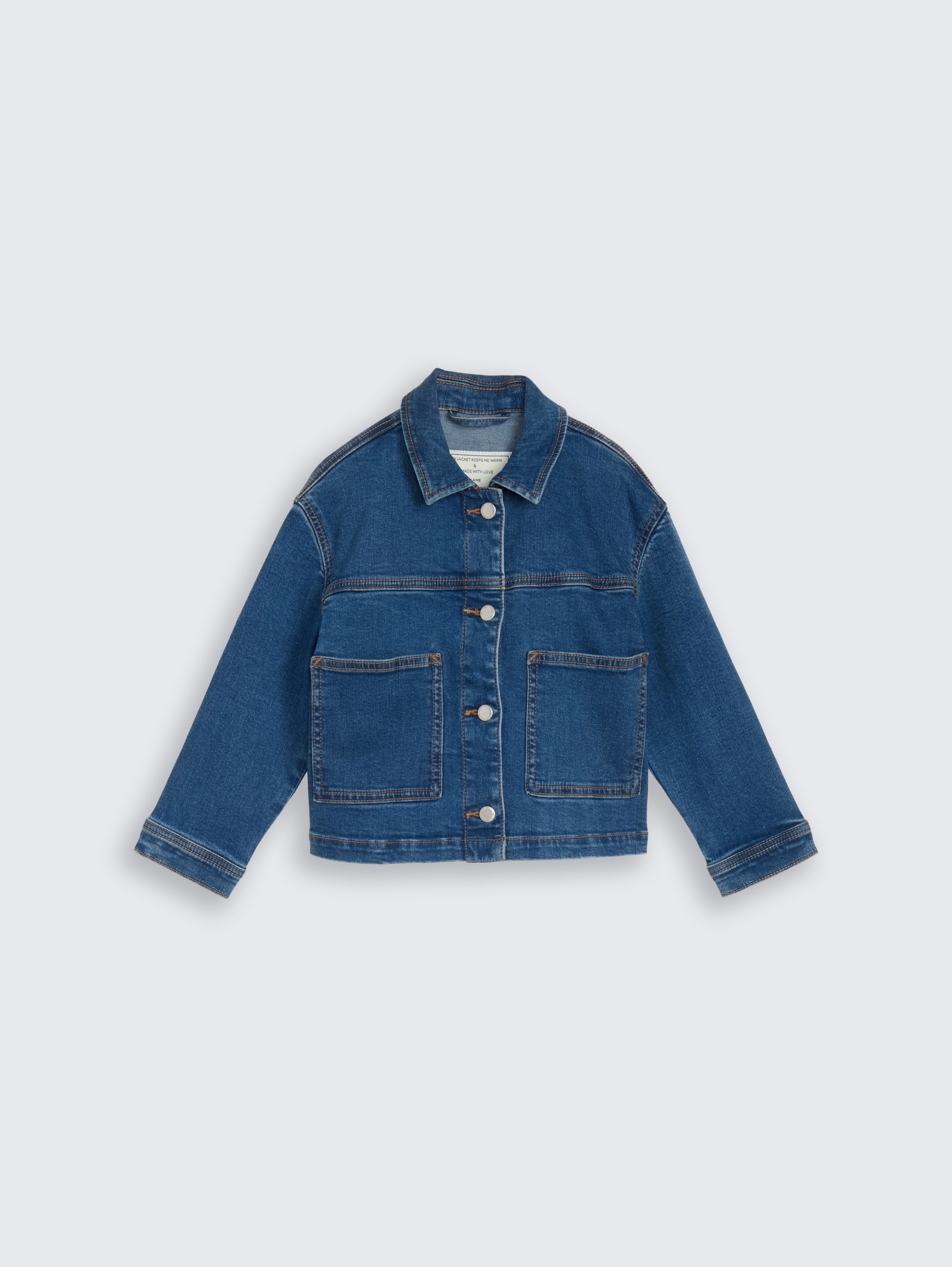 Veste en jean stretch - mid stone bright blue denim - Vue de face du produit
