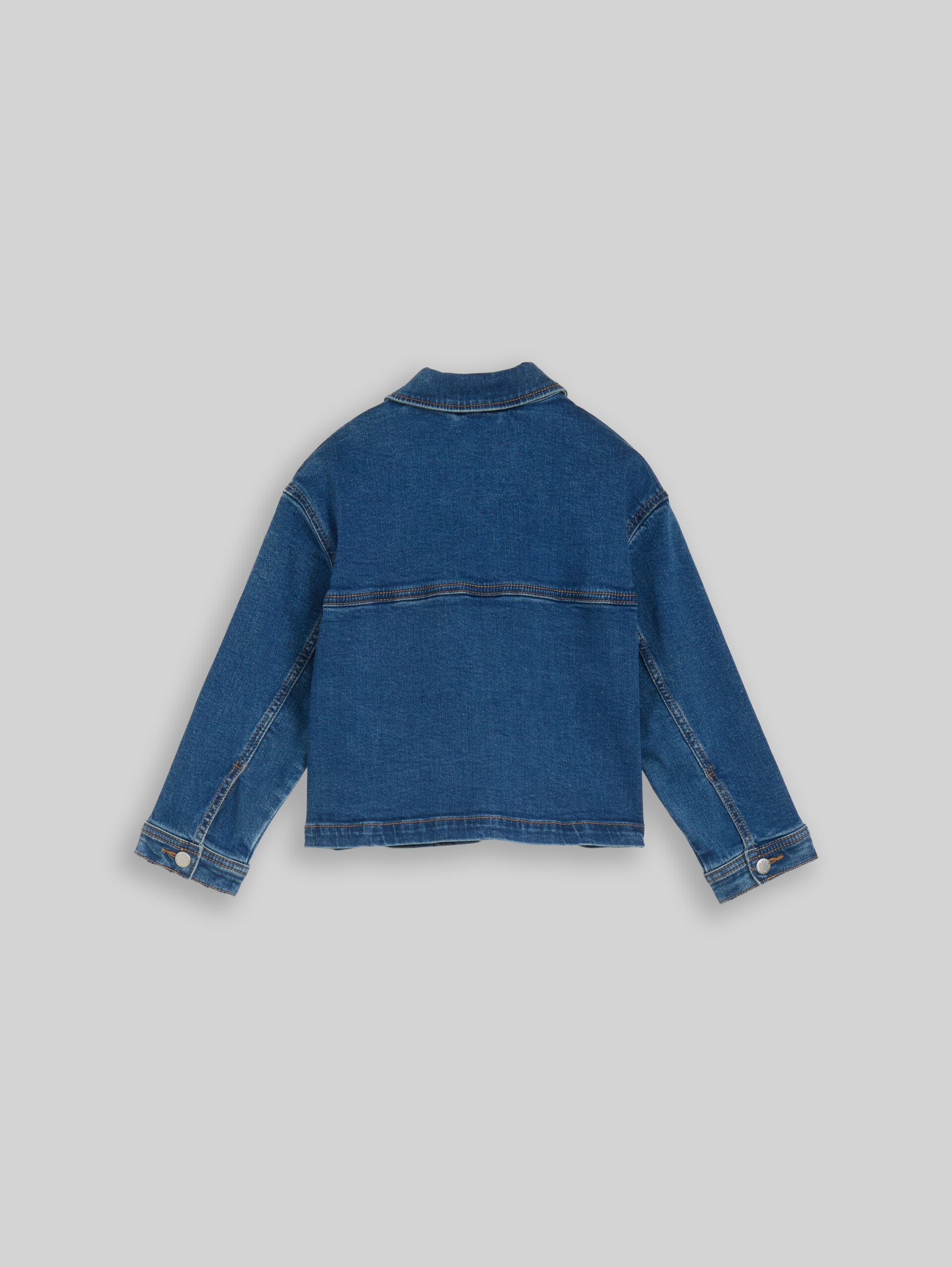Denim jacket with stretch - mid stone bright blue denim