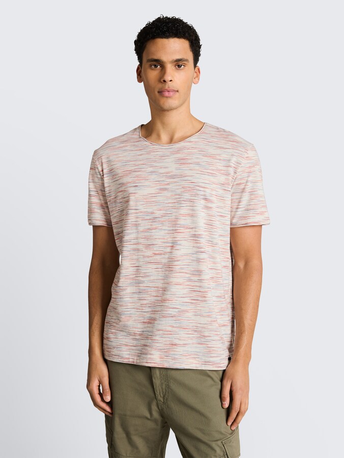 T-Shirt in Melange-Optik von Men, white orange blue multi inject