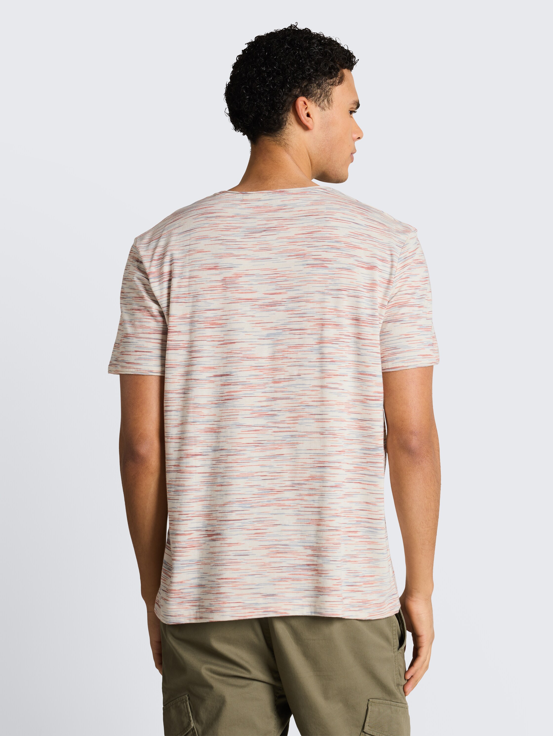 T-shirt in gemêleerde look - white_orange_blue_multi_inject - 