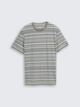 T-shirt met streepjespatroon - olive orange multicolor stripe - Product vooraanzicht
