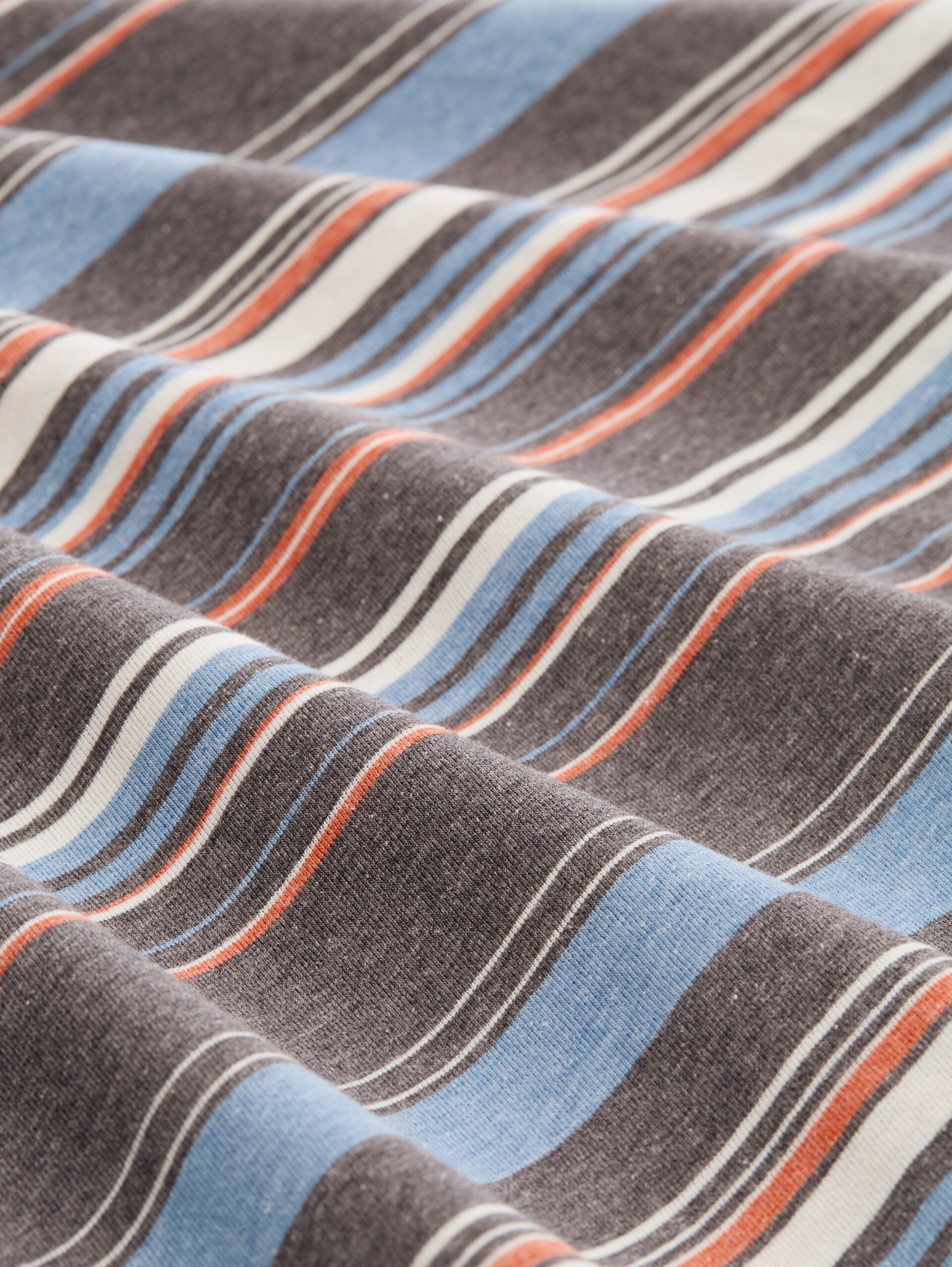 T-shirt with striped pattern - grey blue multicolor stripe - Material view