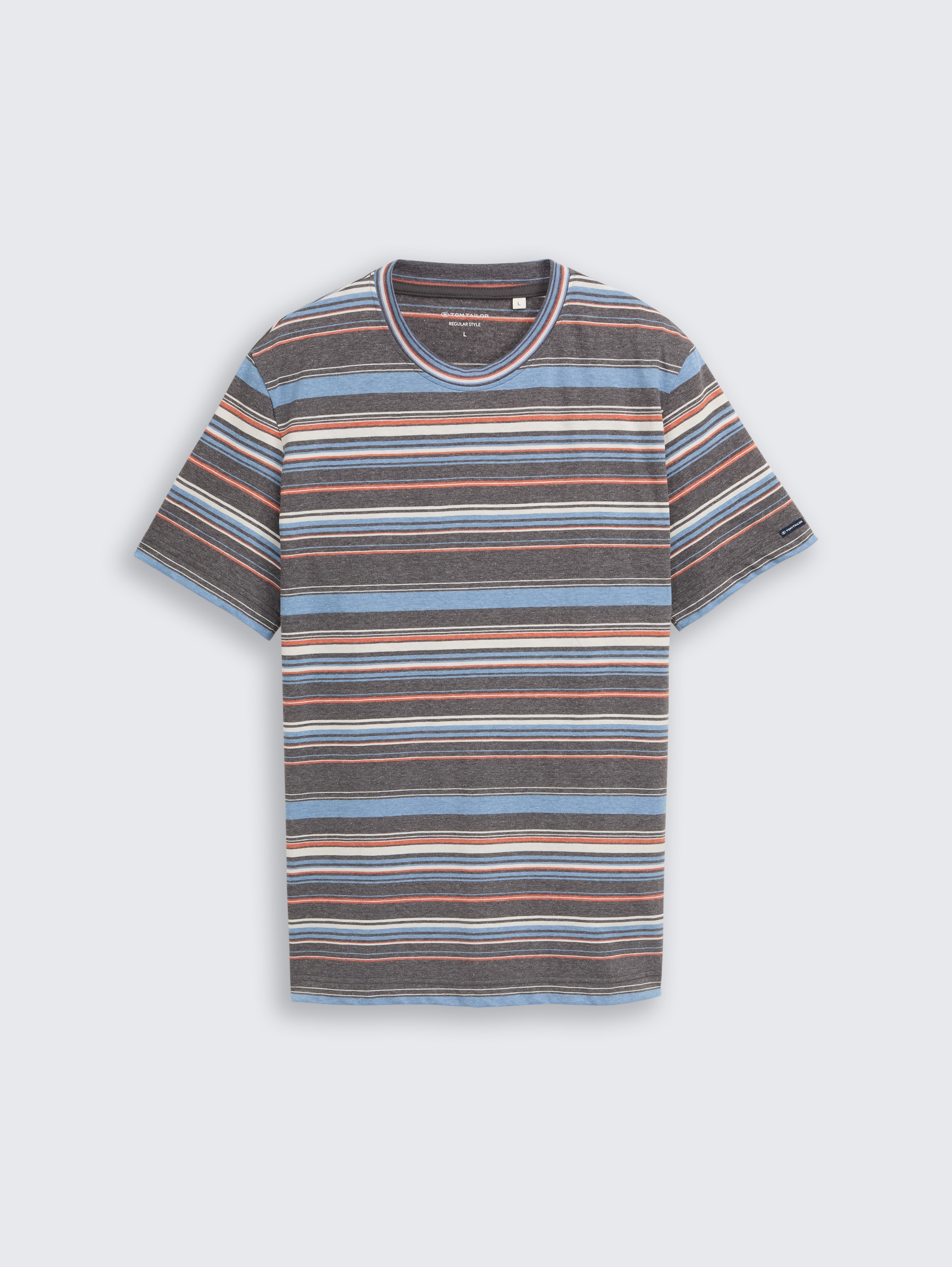 T-shirt met streepjesmotief - grey blue multicolor stripe - Product vooraanzicht