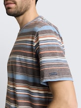 T-shirt met streepjespatroon - grey blue multicolor stripe - Detailaanzicht model