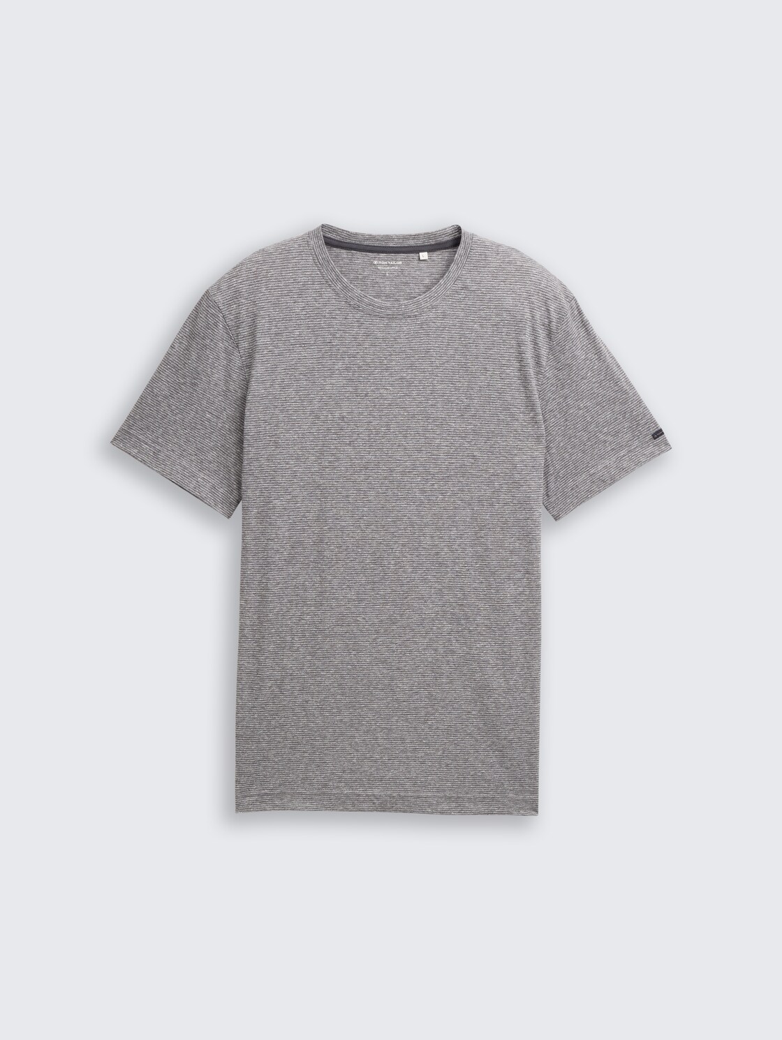 T-Shirt mit feinem Streifenmuster - white tarmac grey fine stripe - Vorder-Produkt-Ansicht
