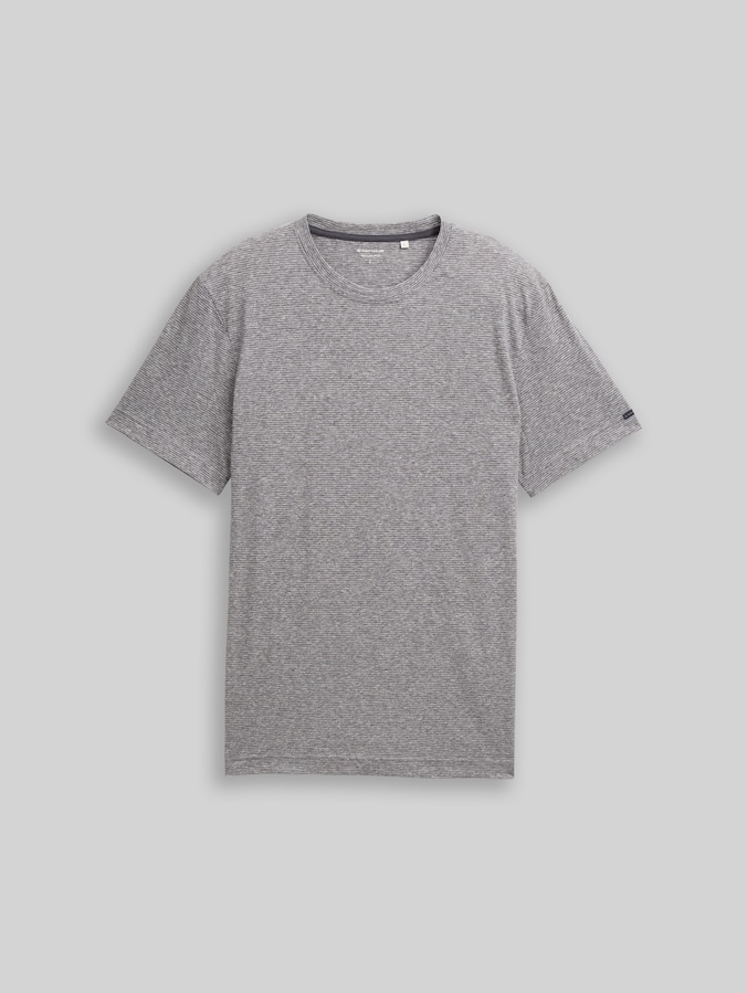 T-shirt met fijne streepjes door Men, white tarmac grey fine stripe