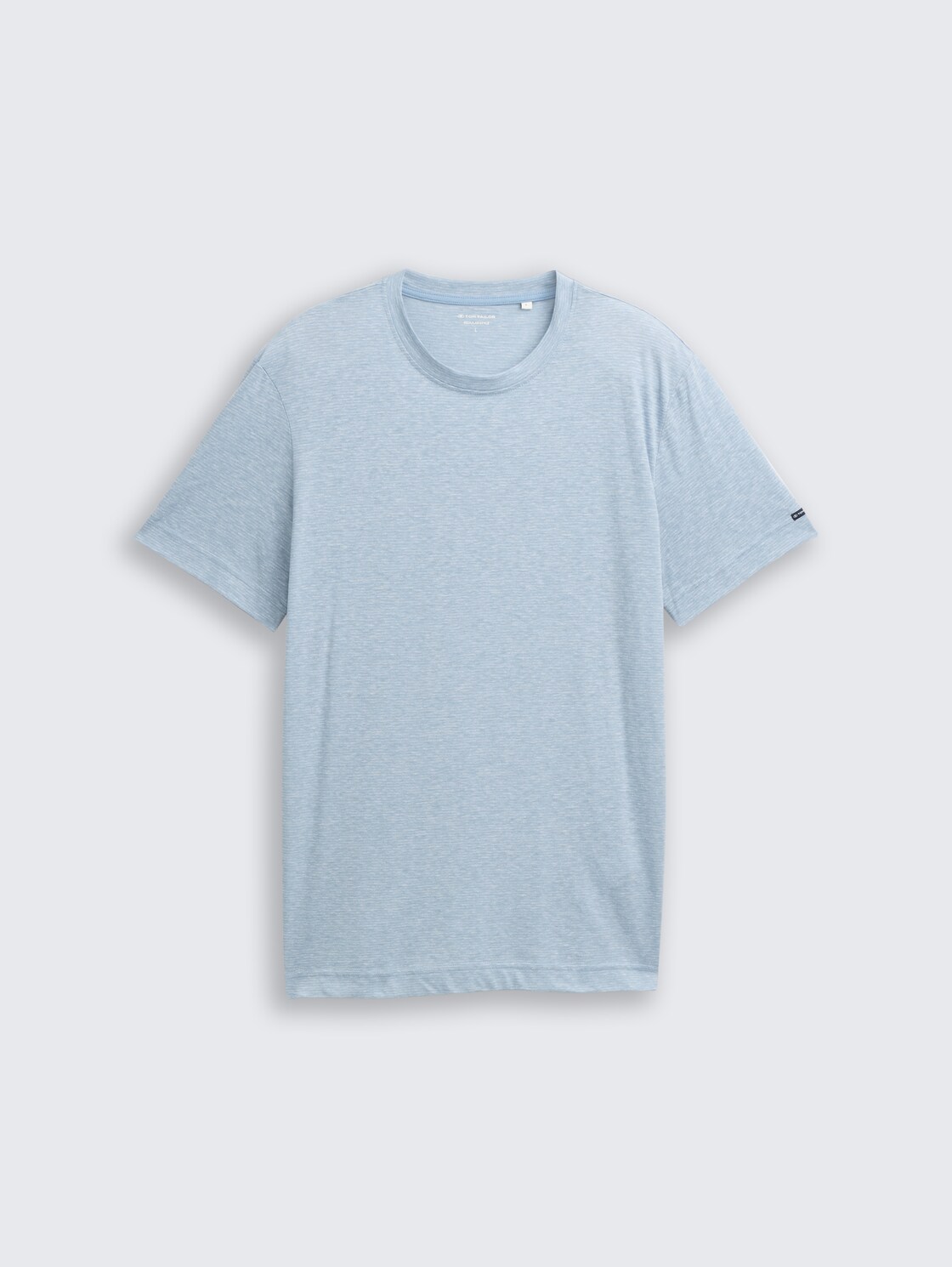 T-shirt with fine stripe pattern - spring blue fine stripe - Front product view