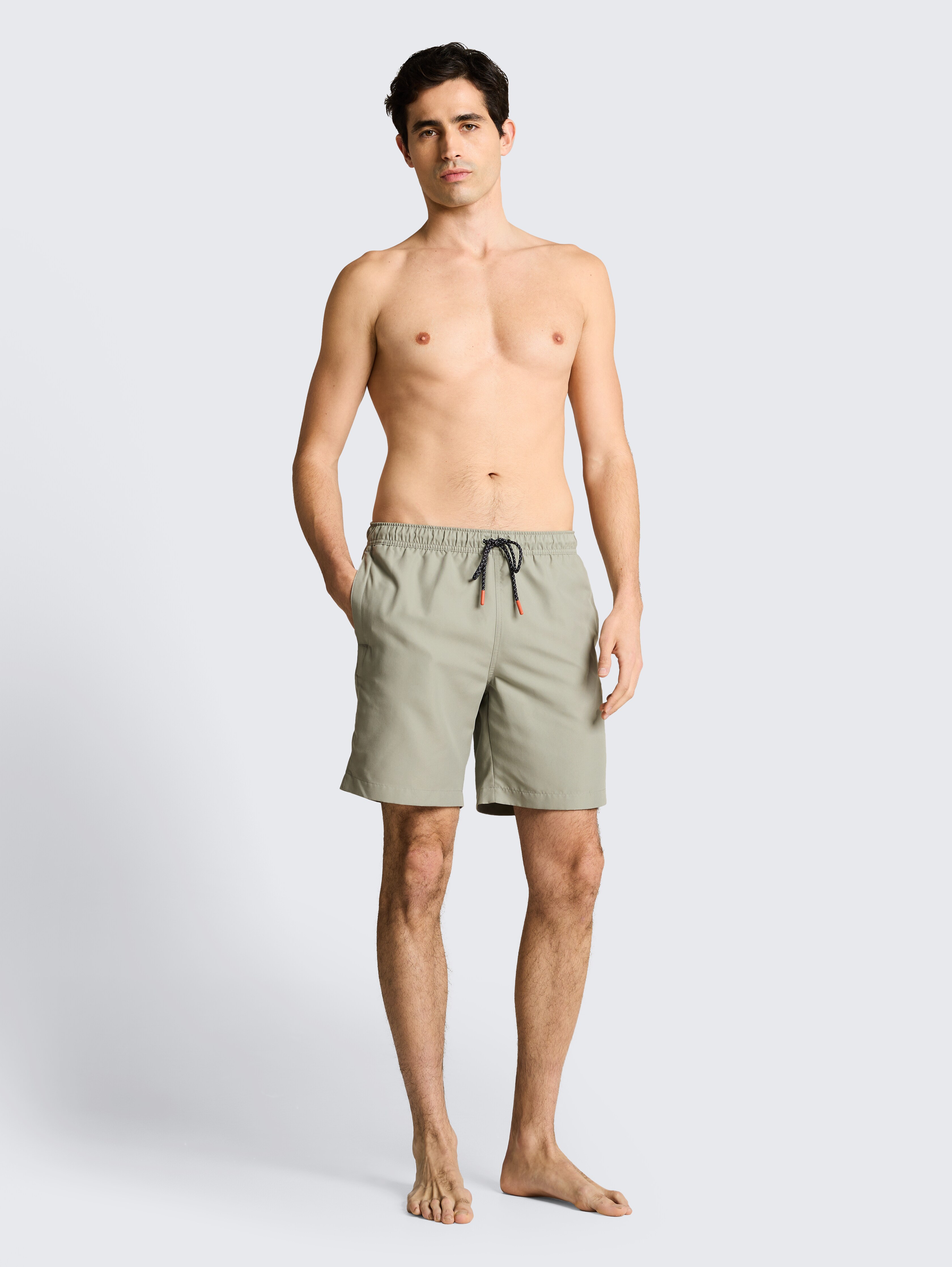 Badeshorts mit Kordelzug von Men, Greyish Shadow Olive