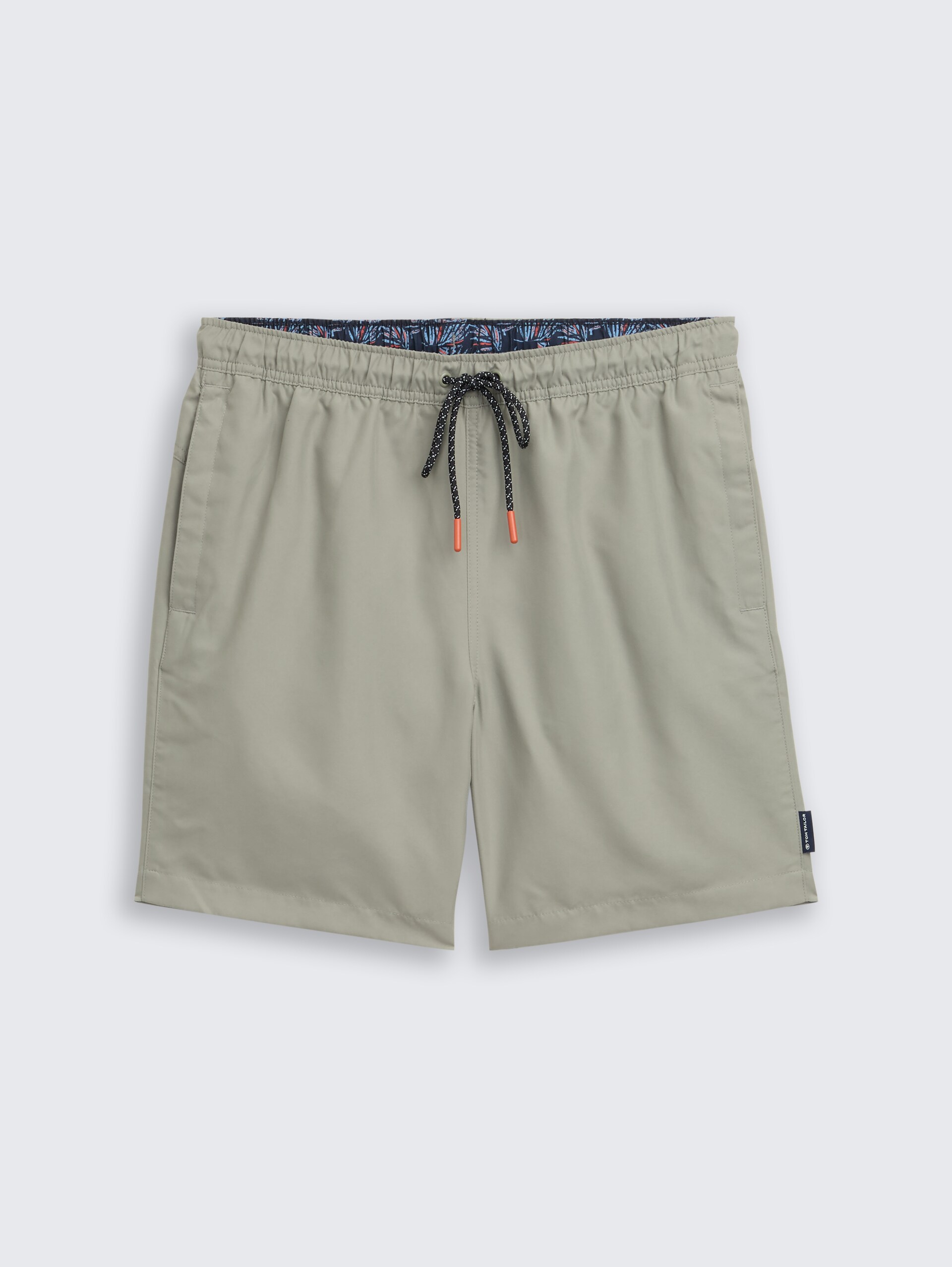 Badeshorts mit Kordelzug - Greyish Shadow Olive - Vorder-Produkt-Ansicht