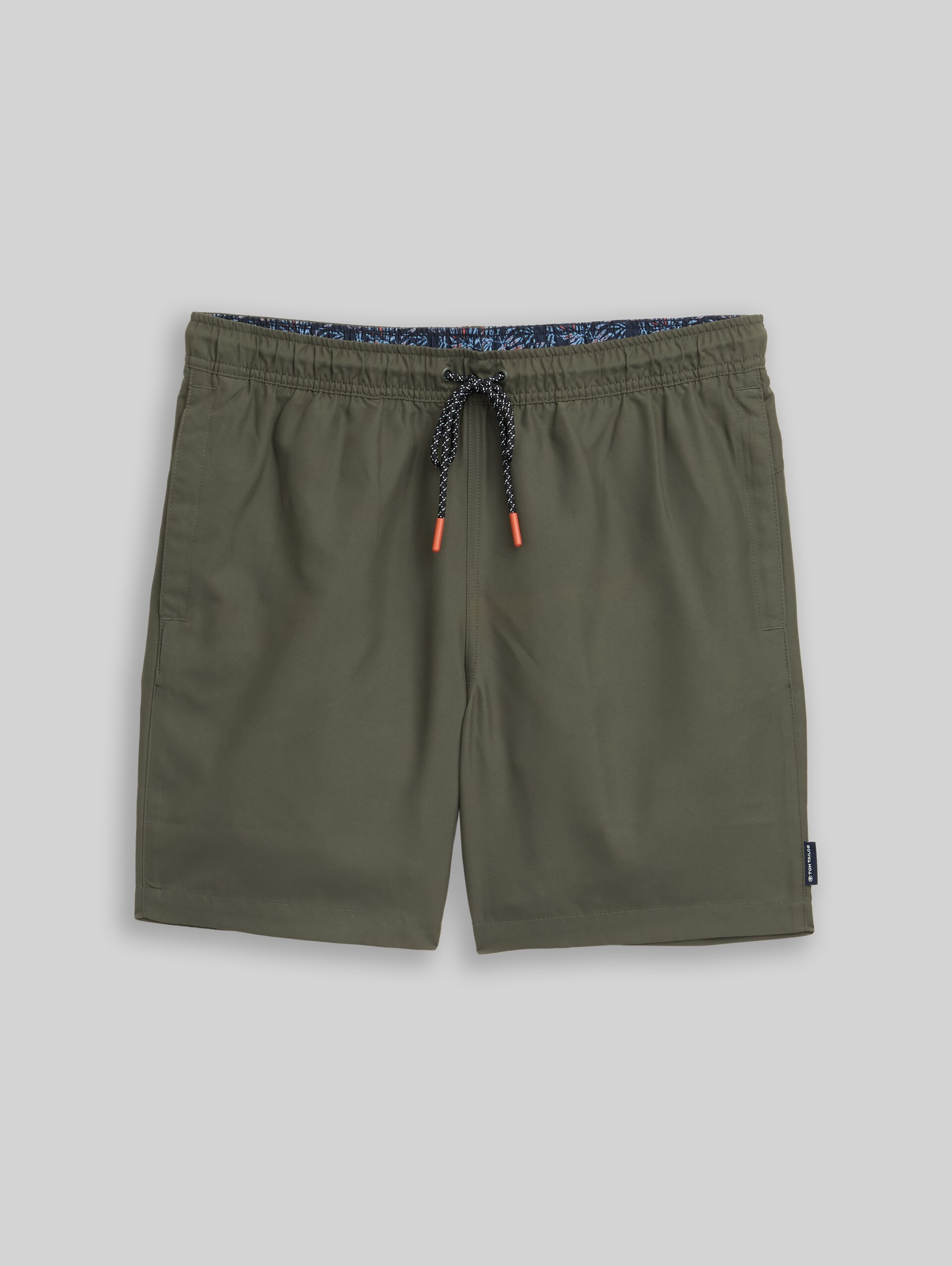 Swim shorts with drawstring - deep leaf green - Front product view