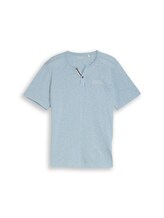 Not Selected, Henley T-shirt with fine stripe pattern by , blue