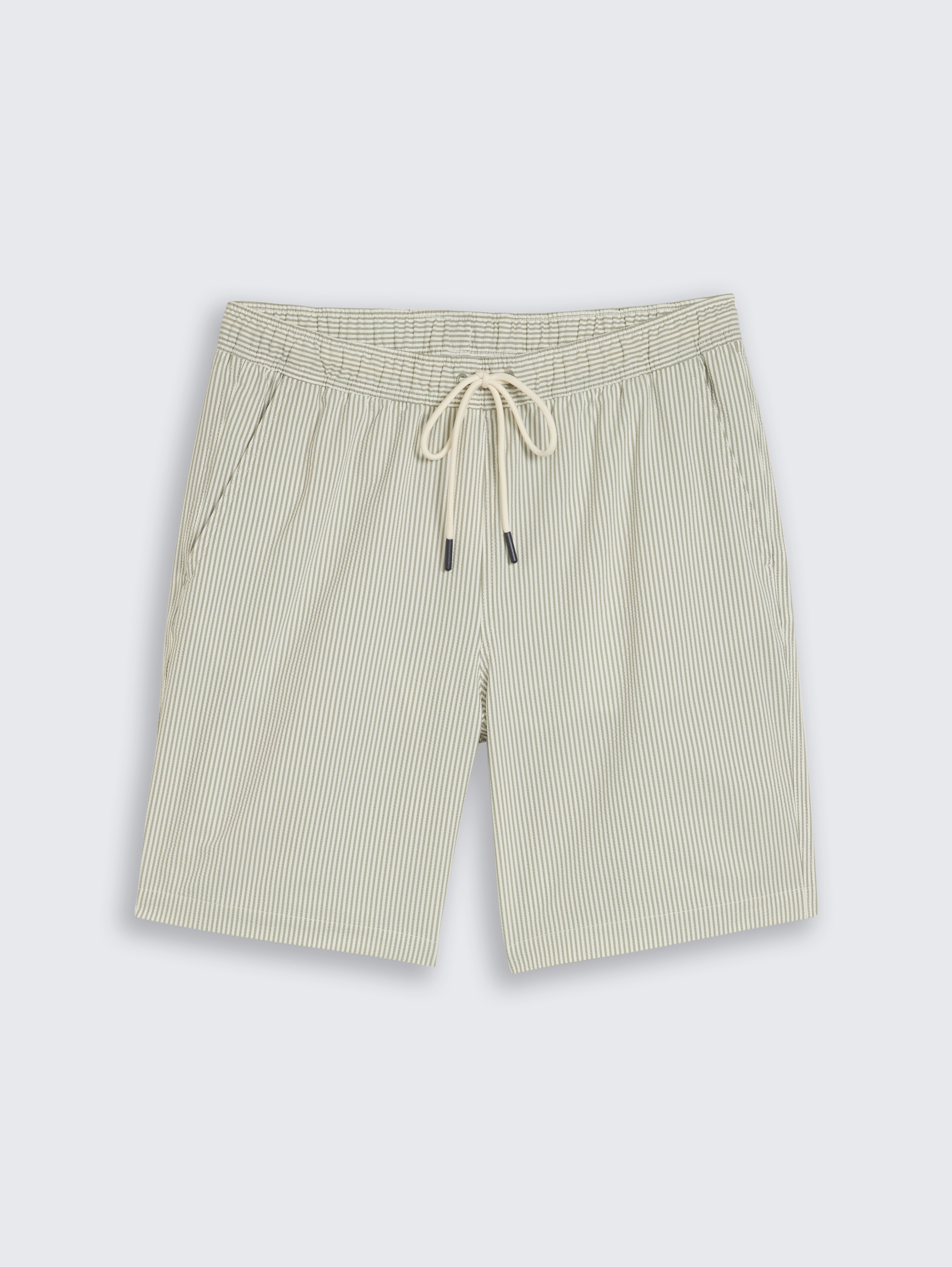 Seersucker zwemshort met streepjesmotief door Men, green beige vertical stripe