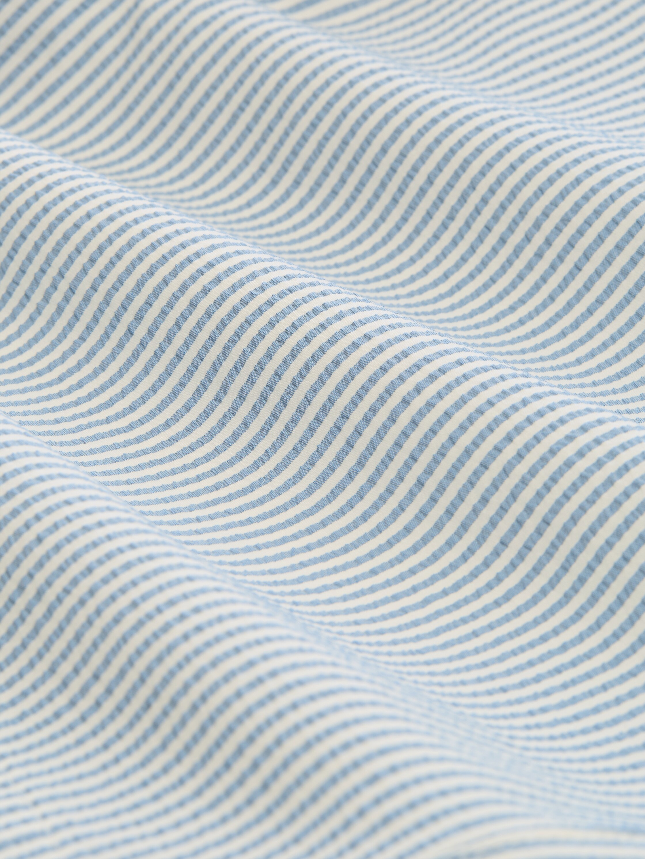 Seersucker swim shorts with striped pattern - blue_beige_vertical_stripe - 