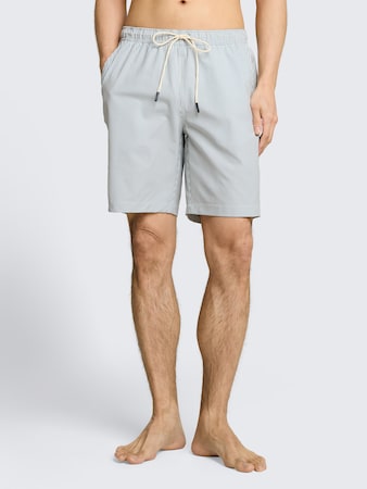 Seersucker Badeshorts mit Streifenmuster von Men, blue beige vertical stripe