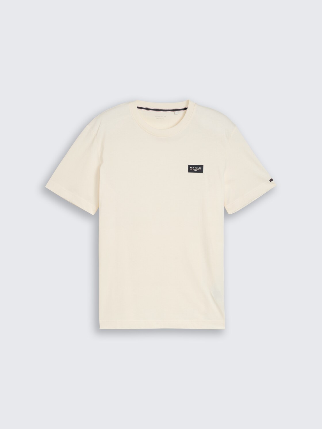 T-Shirt aus Baumwolle mit Logo-Badge - Gardenia White - Vorder-Produkt-Ansicht