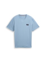 Sélectionné, T-shirt en coton avec badge logo par Tom Tailor, bleu