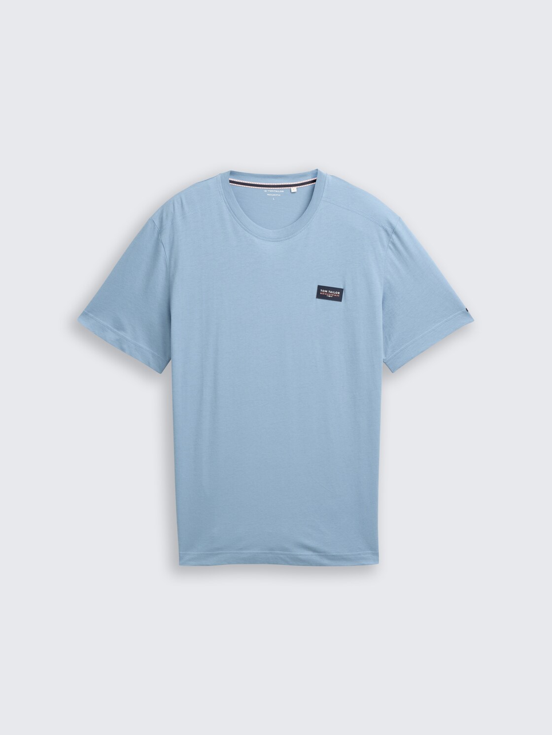 T-Shirt aus Baumwolle mit Logo-Badge - mountain spring blue - Vorder-Produkt-Ansicht