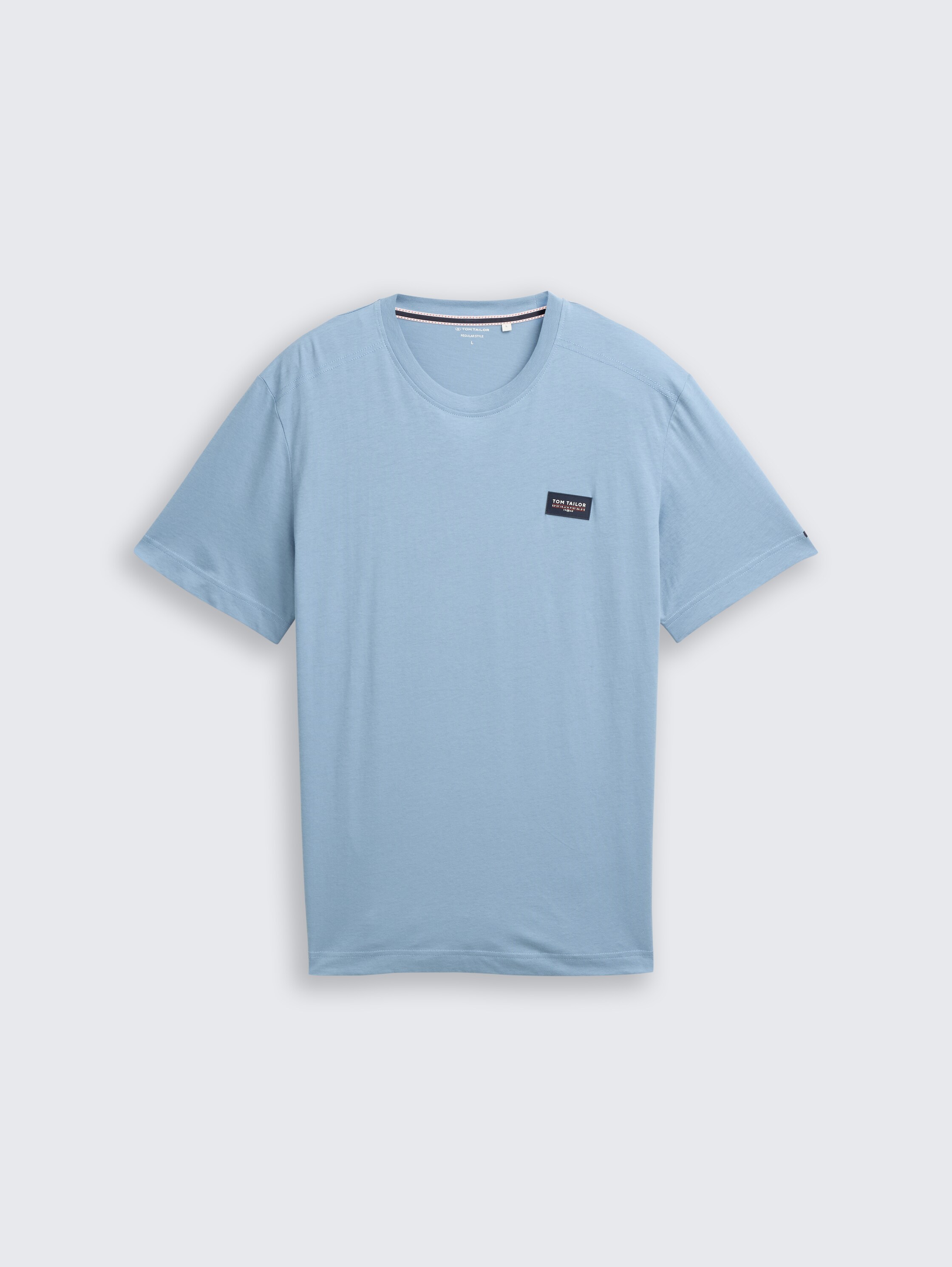 T-shirt en coton avec badge logo - mountain spring blue - Vue de face du produit