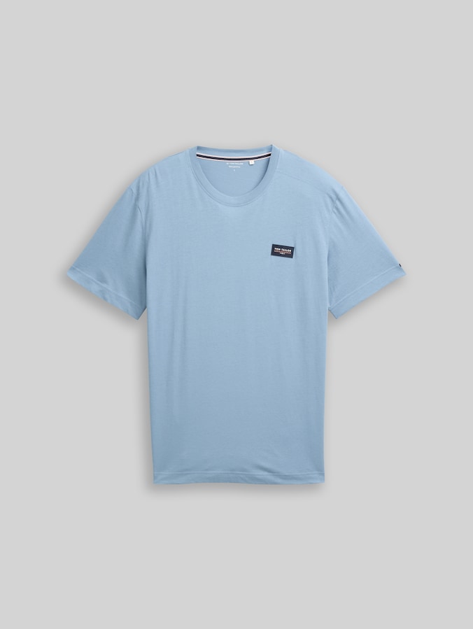T-Shirt aus Baumwolle mit Logo-Badge von Men, mountain spring blue