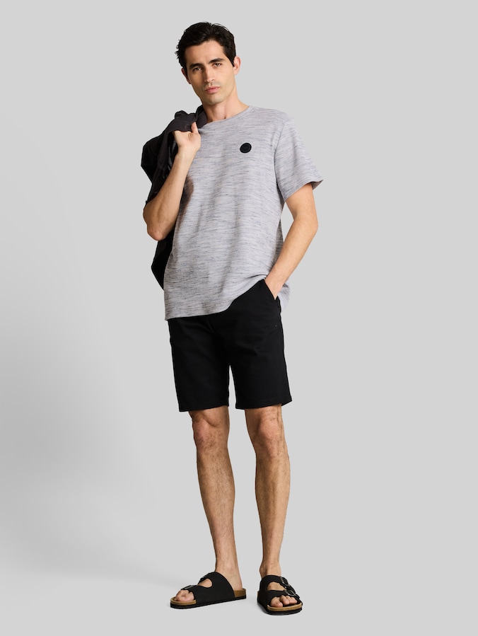 T-Shirt mit Waffelstruktur von Men, white grey waffle inject