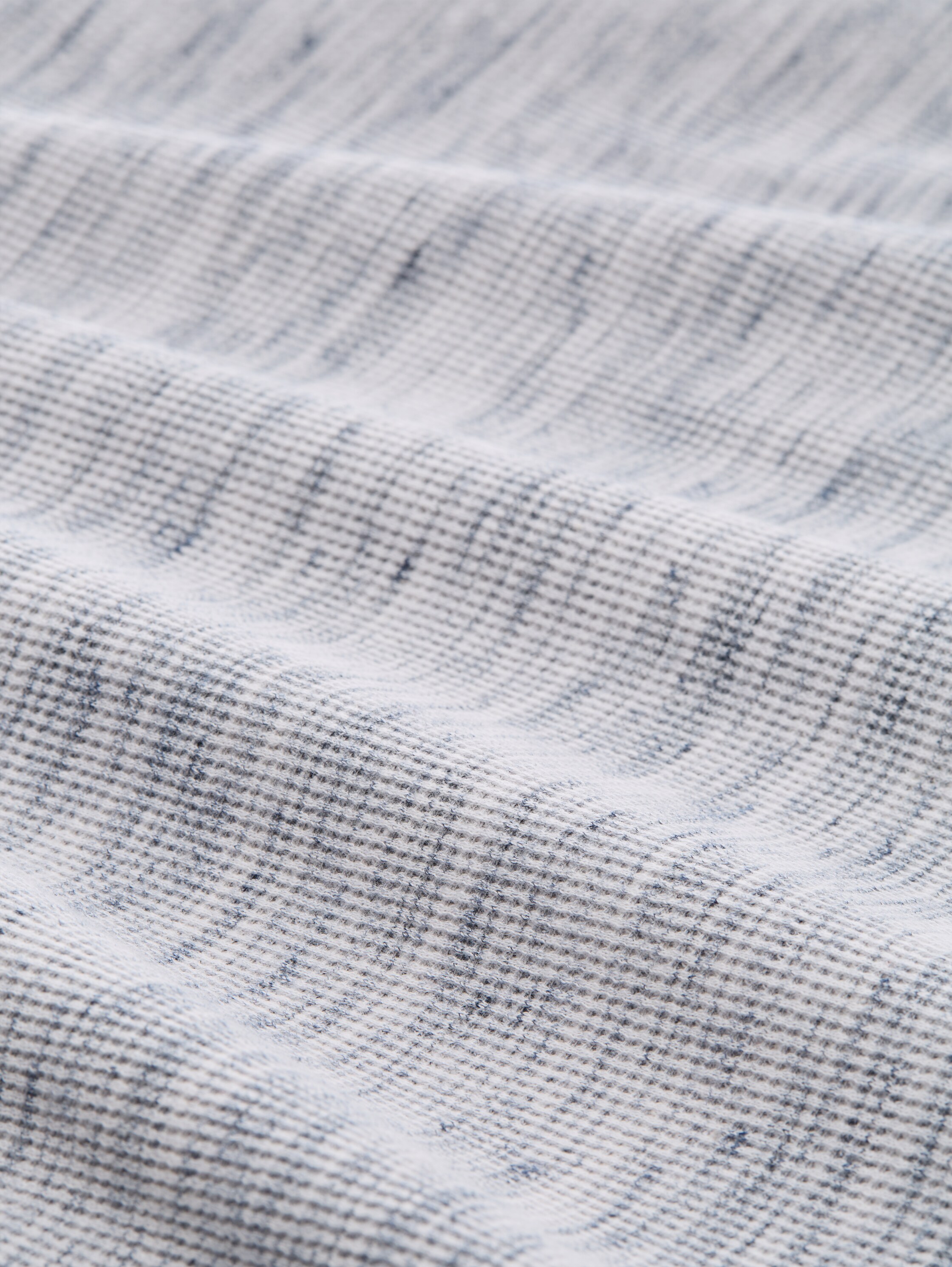 T-shirt met wafelstructuur - white_grey_waffle_inject - 