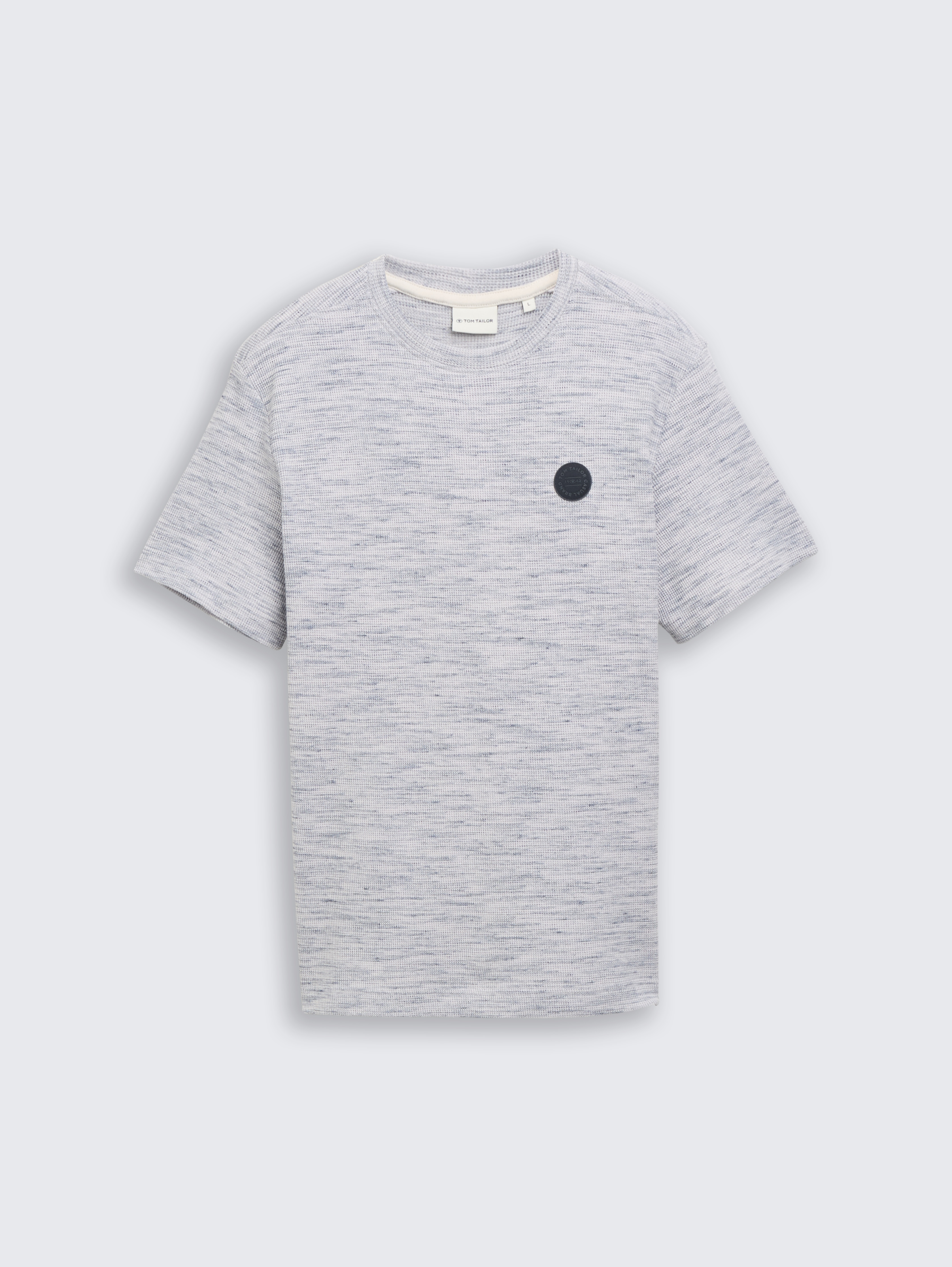 T-Shirt mit Waffelstruktur von Men, white grey waffle inject