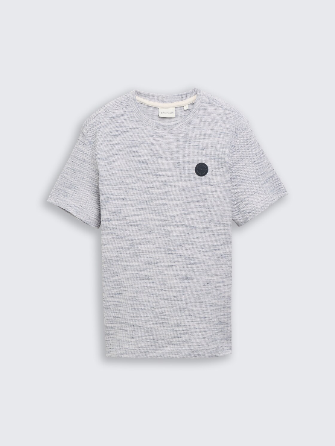 T-Shirt mit Waffelstruktur - white grey waffle inject - Vorder-Produkt-Ansicht