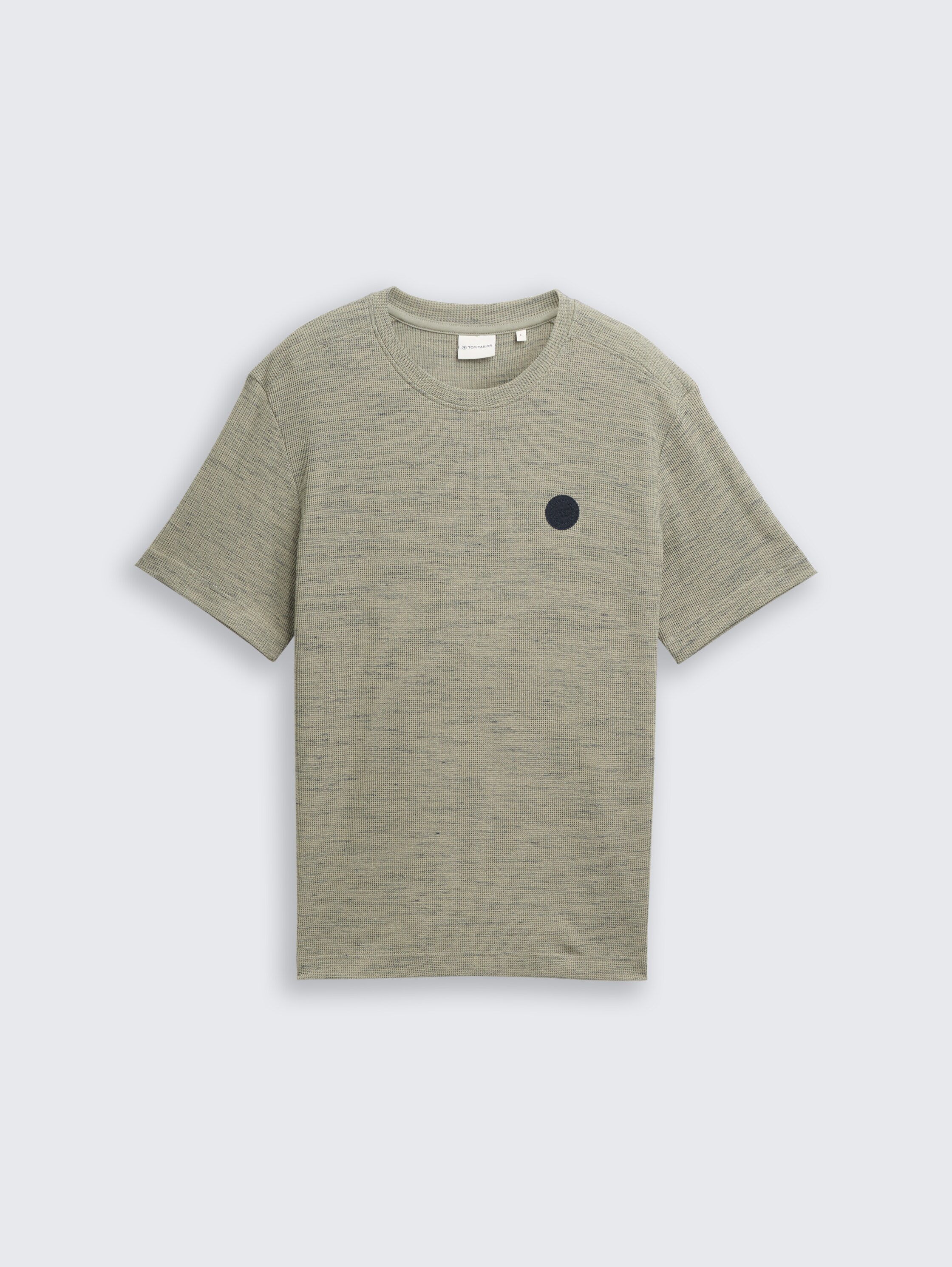 T-Shirt mit Waffelstruktur - olive_grey_waffle_inject - 