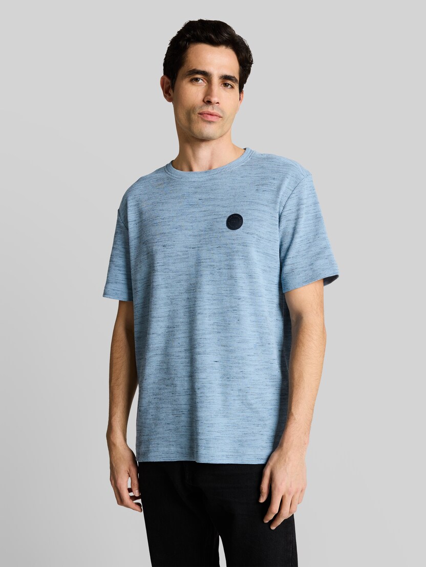 T-Shirt mit Waffelstruktur von Men, blue grey waffle inject