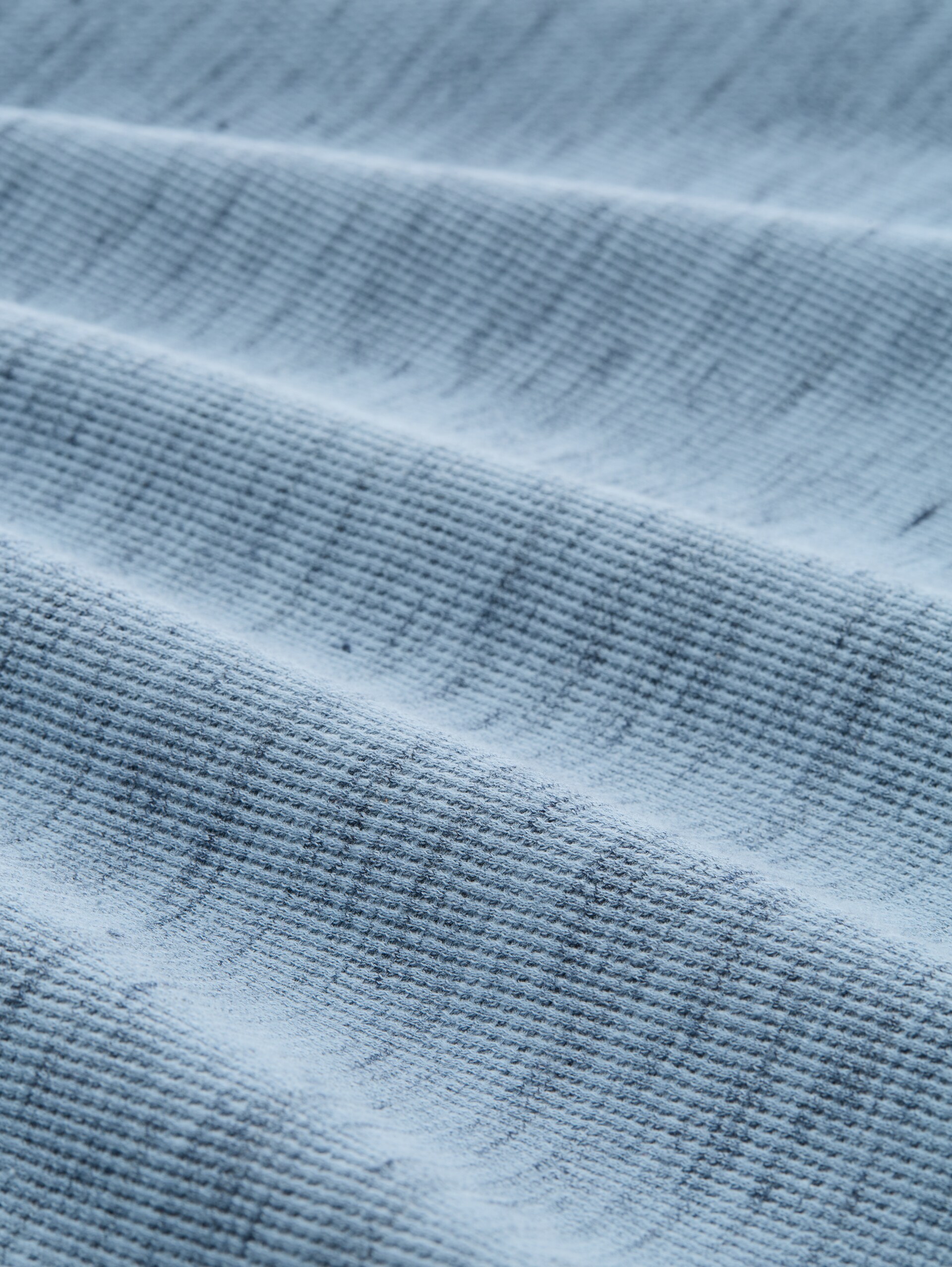 T-Shirt mit Waffelstruktur - blue grey waffle inject - Material-Ansicht