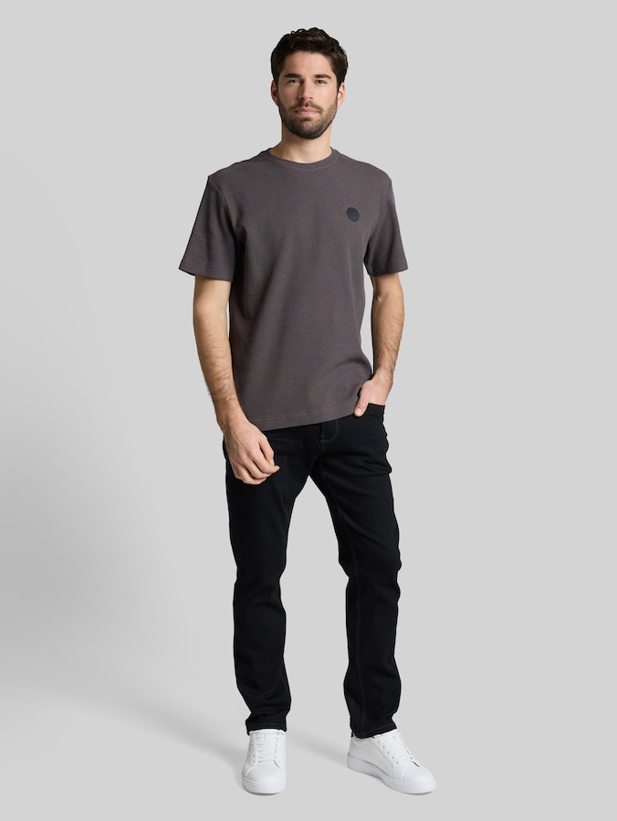 T-shirt à texture gaufrée par Men, grey orange waffle inject