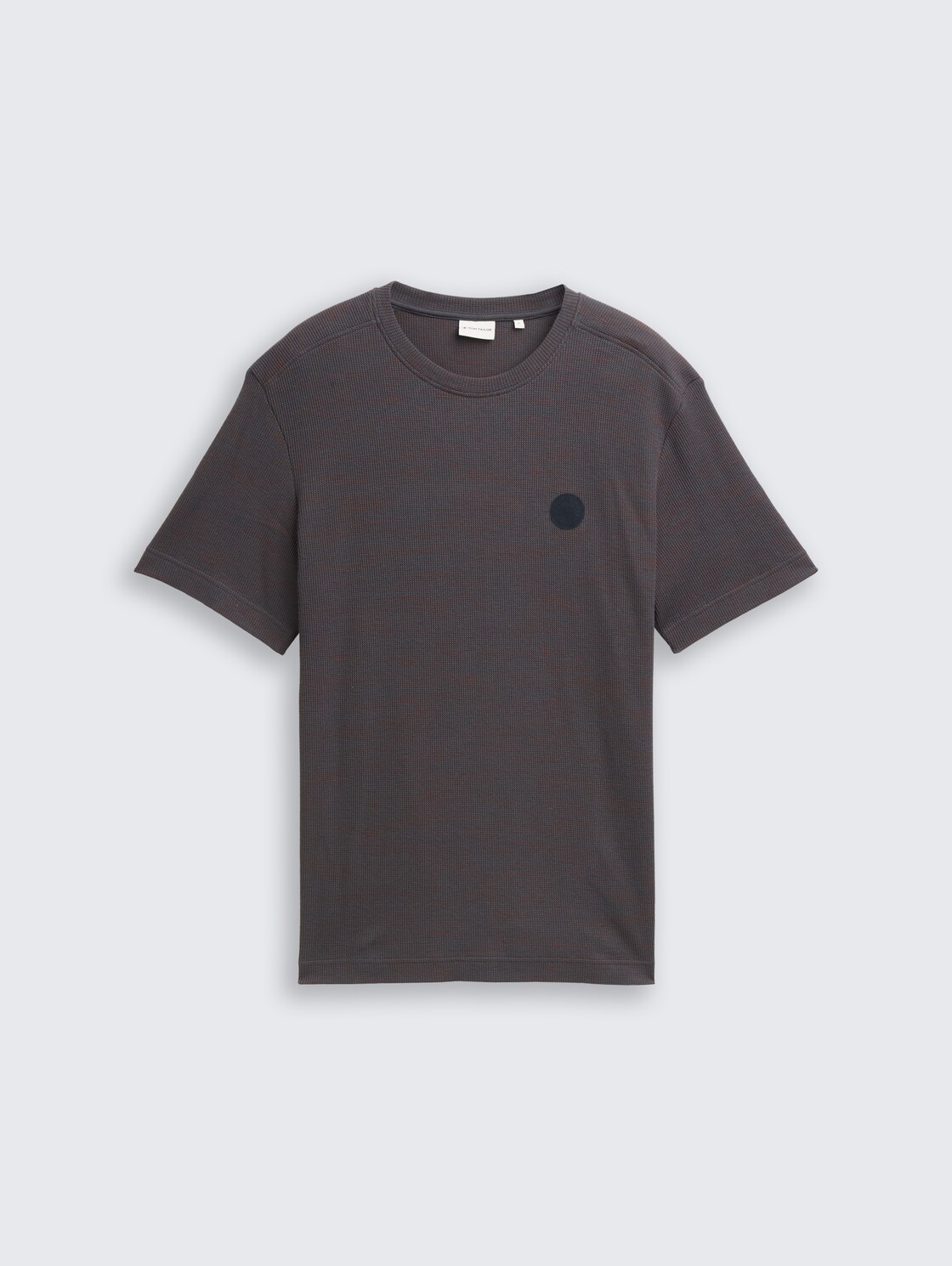 T-Shirt mit Waffelstruktur - grey orange waffle inject - Vorder-Produkt-Ansicht