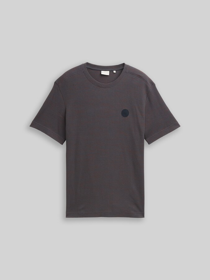 T-shirt with waffle texture by Men, grey orange waffle inject