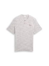 Ausgewählt, Henley T-Shirt in Melange-Optik von Tom Tailor, weiß