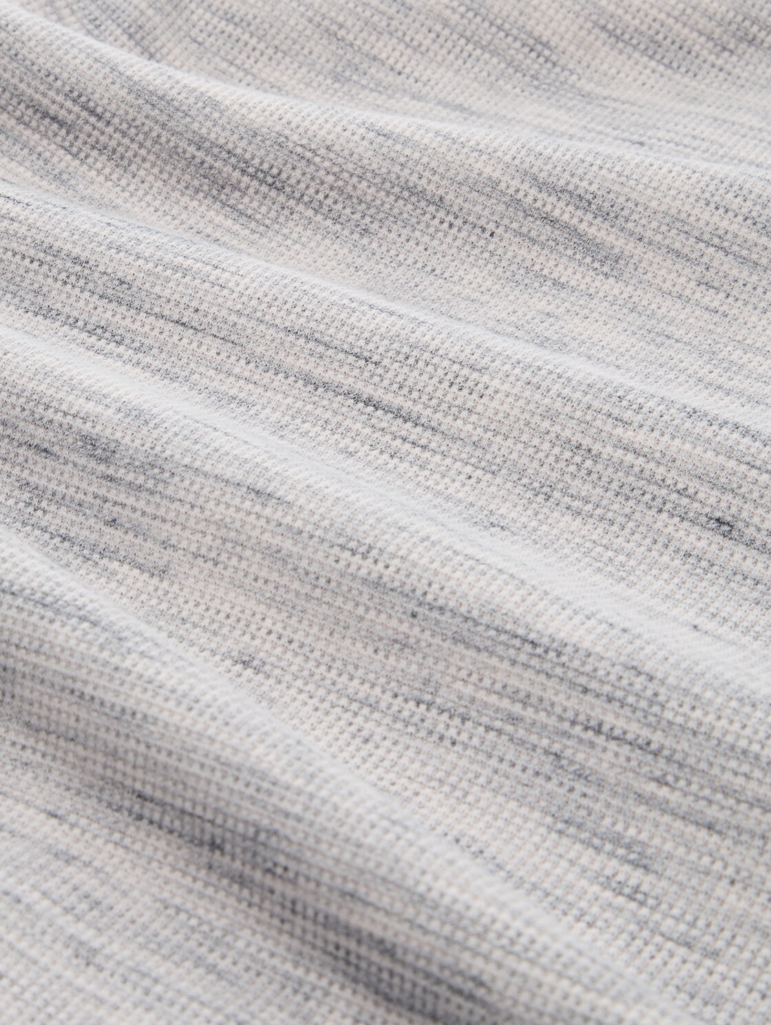 Henley T-Shirt in Melange-Optik - white grey waffle inject - Material-Ansicht