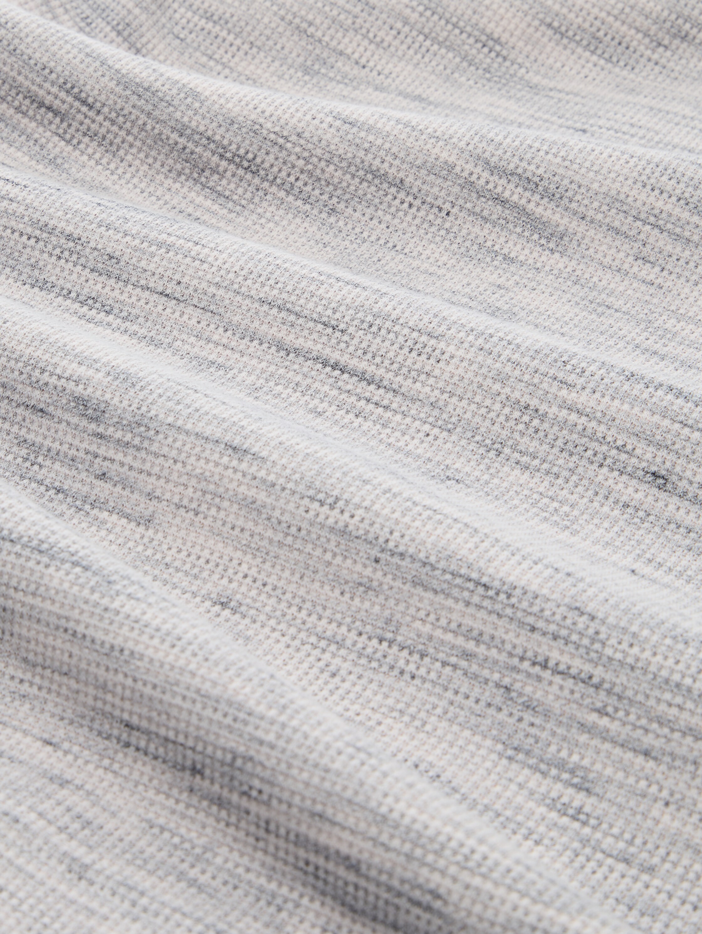Henley T-Shirt in Melange-Optik - white_grey_waffle_inject - 