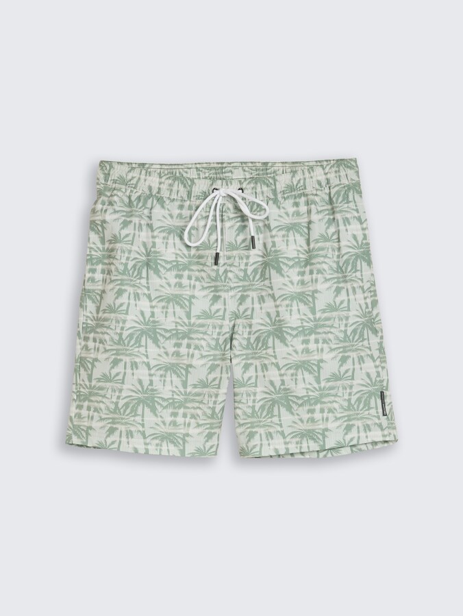 Badeshorts mit Muster von Denim Male, sea spray stripy palm print
