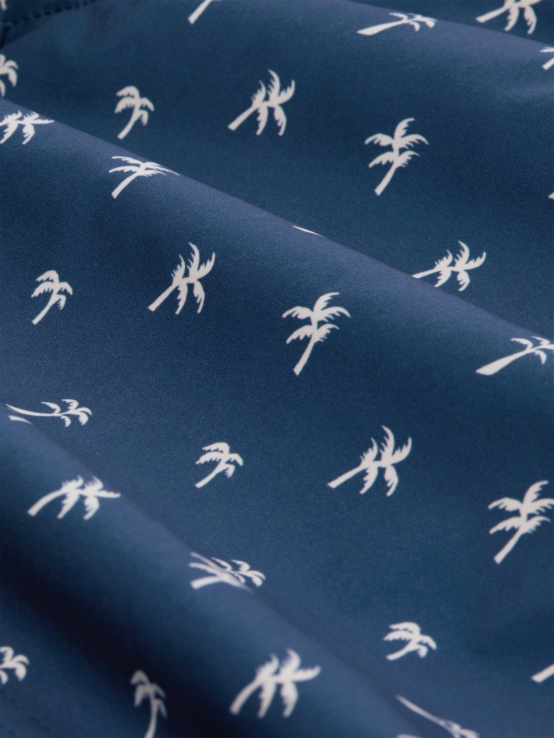 Patterned swim shorts - blue white mini palm print - Material view