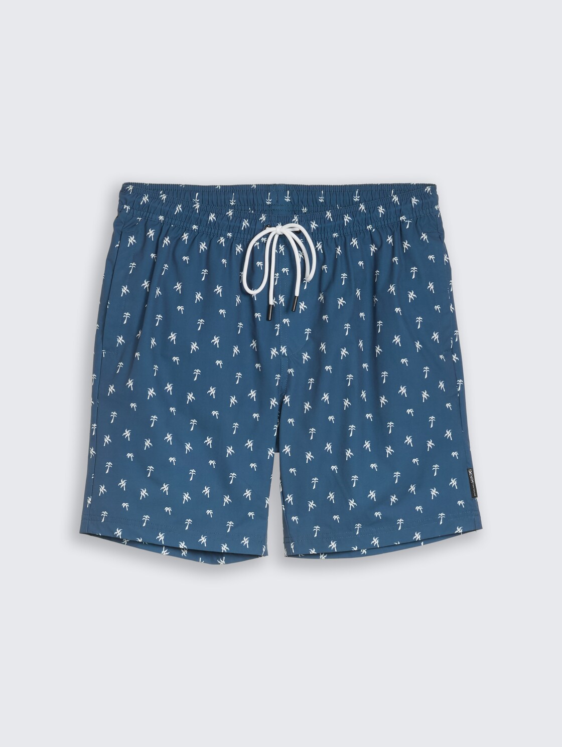 Patterned swim shorts - blue white mini palm print - Front product view