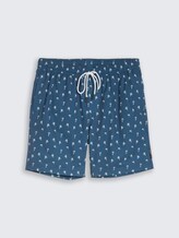 Badeshorts mit Muster - blue white mini palm print - Vorder-Produkt-Ansicht