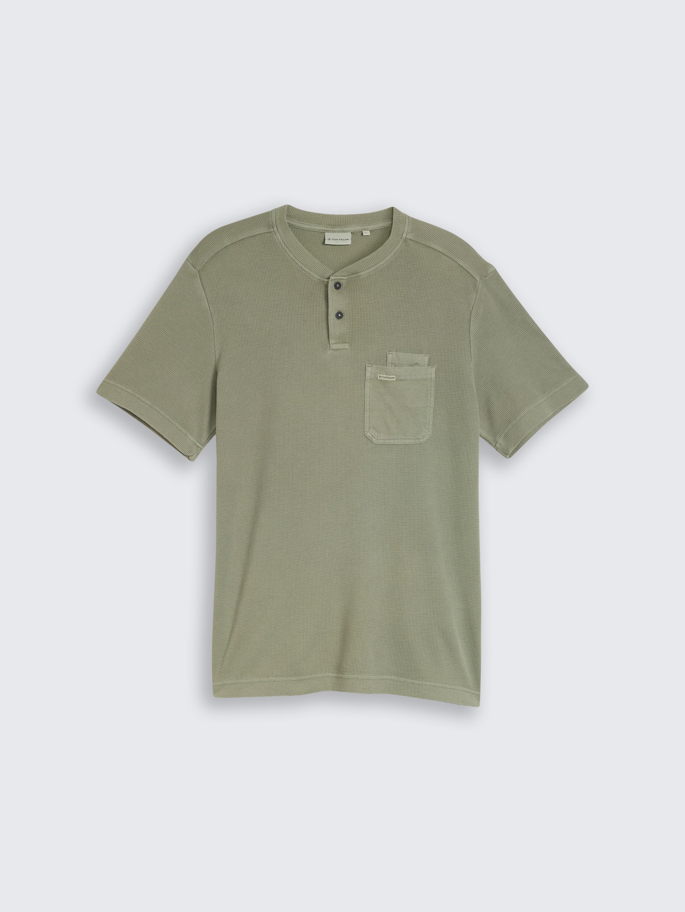 Henley T-shirt met borstzak - greyish_shadow_olive - 