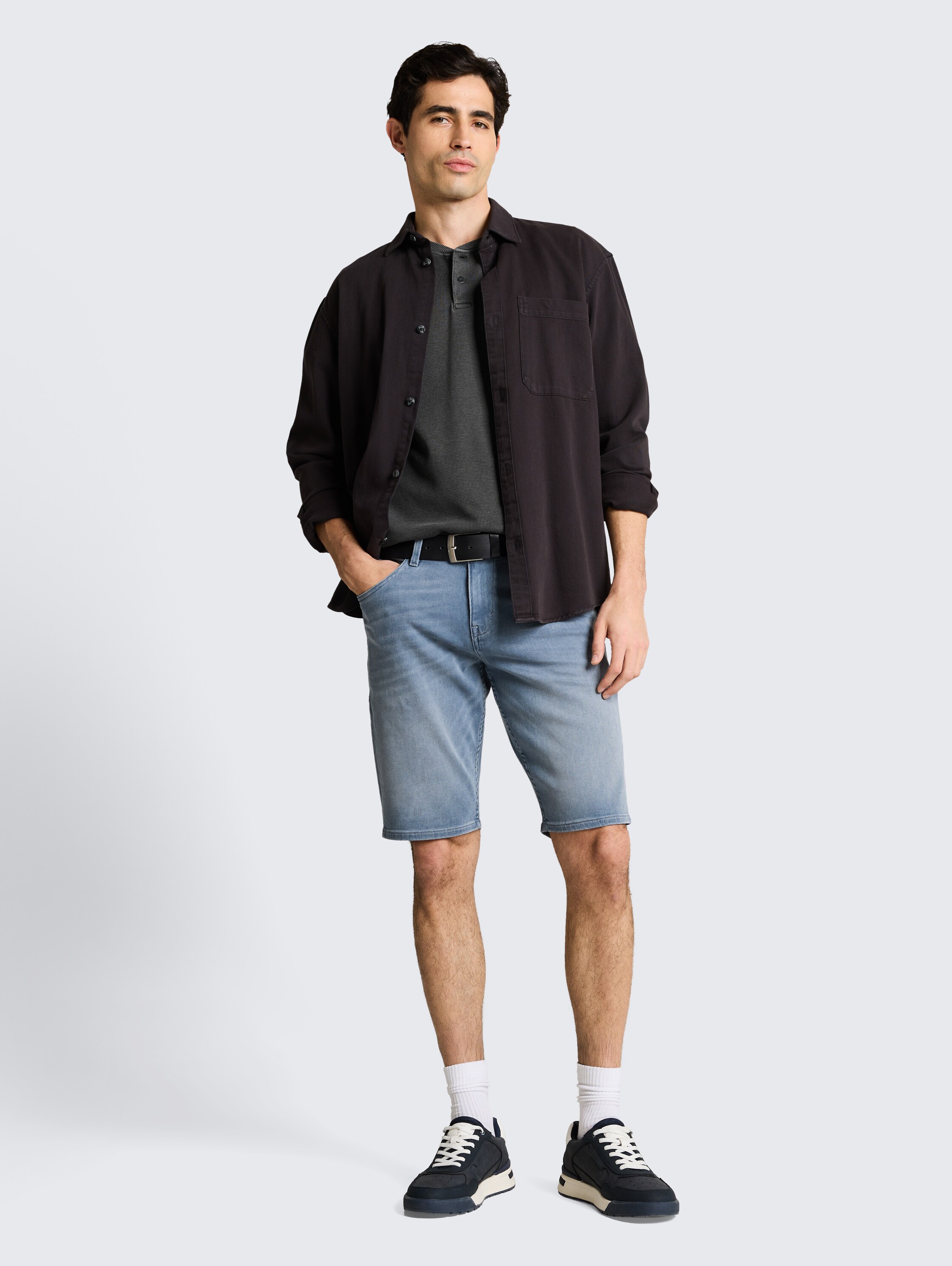 Henley T-shirt met borstzak - tarmac_grey - 