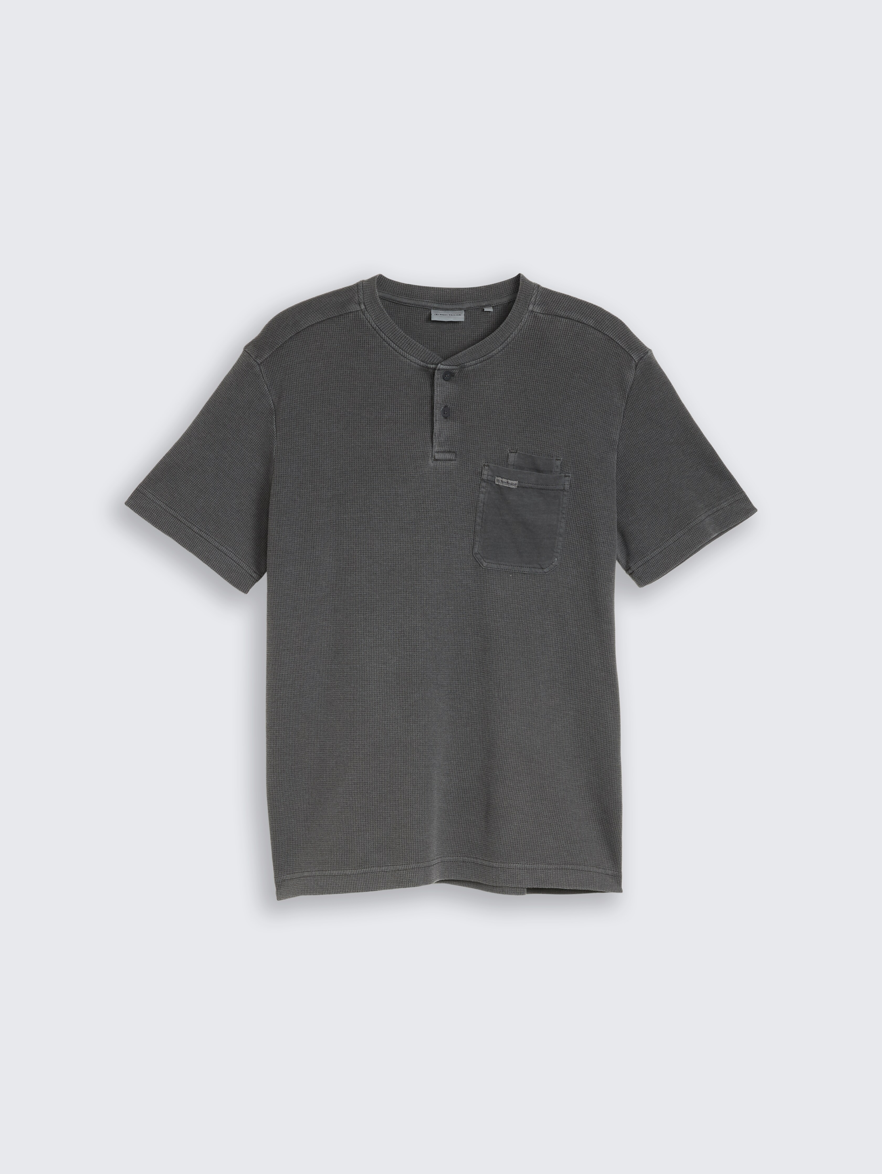 Henley T-shirt met borstzak door Men, Tarmac Grey