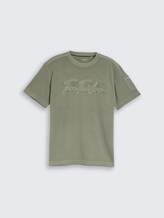T-shirt à texture gaufrée - Greyish Shadow Olive - Vue de face du produit