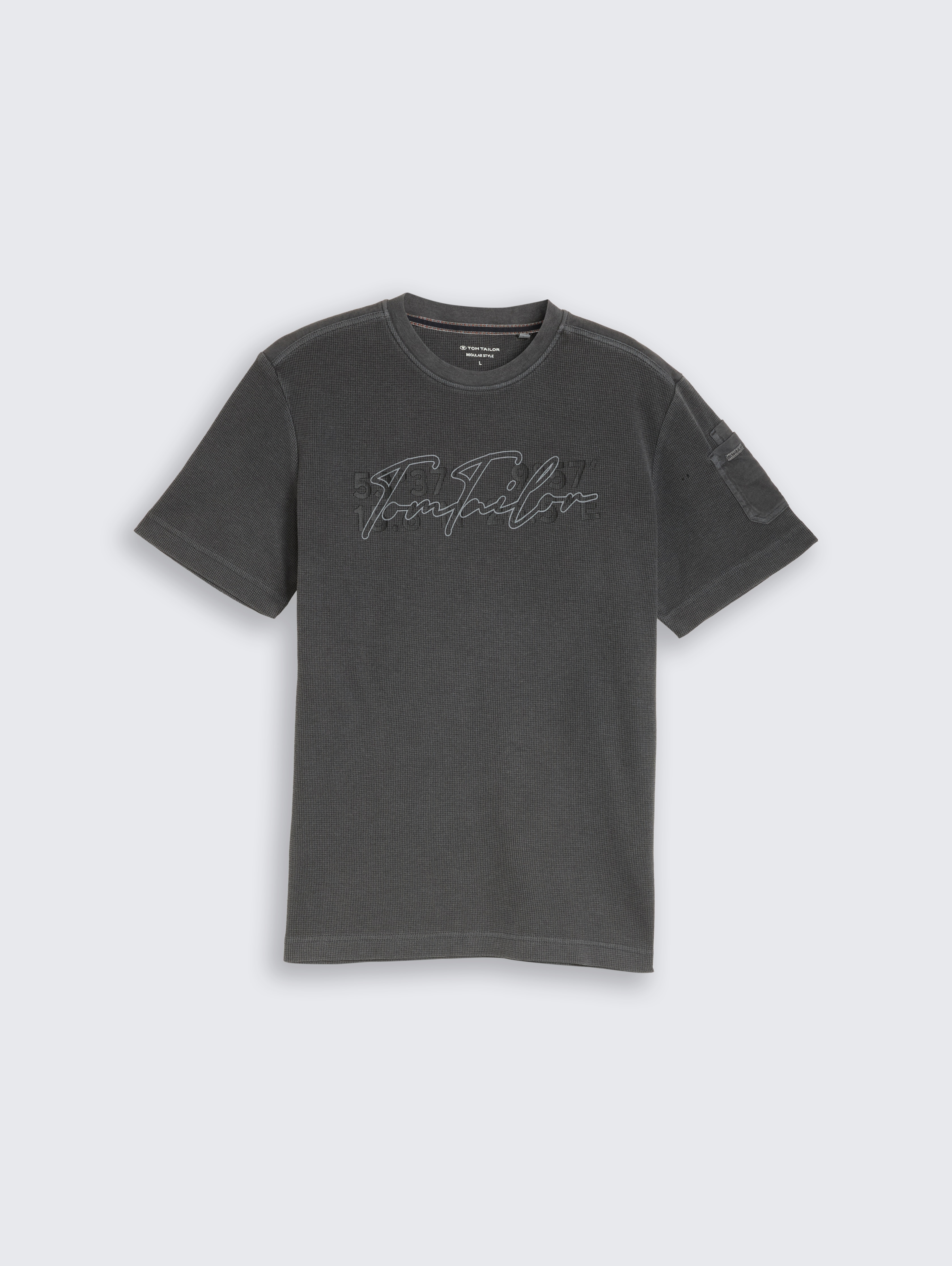 T-shirt met wafelstructuur door Men, Tarmac Grey