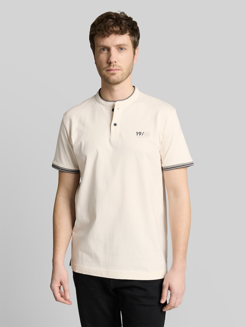 Poloshirt mit Stehkragen von Men, Gardenia White