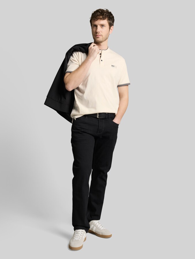Poloshirt met opstaande kraag door Men, Gardenia White